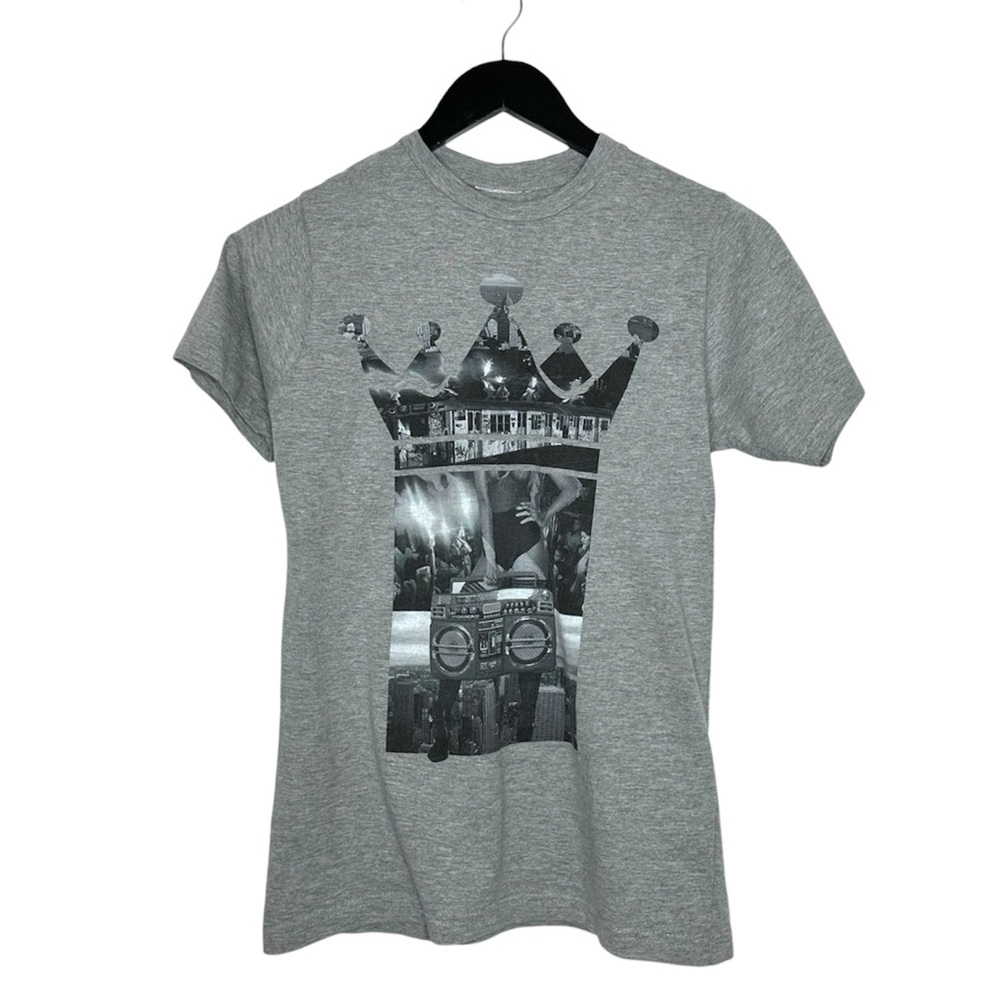 ENC Emperors New Clothes Graphic Tee Shirt Gray Crown Boombox Streetwear Small